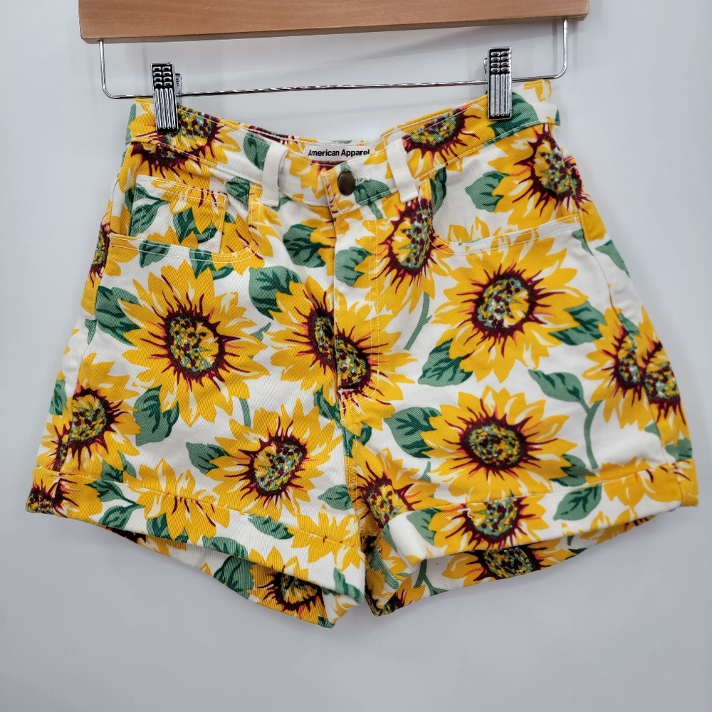 American Apparel High-Rise Jean Shorts Sunflower 28/29